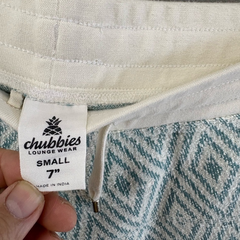 Chubbies Cotton Courtside Nothing But Naps 7" Shorts Mens Small Teal - Picture 3 of 6